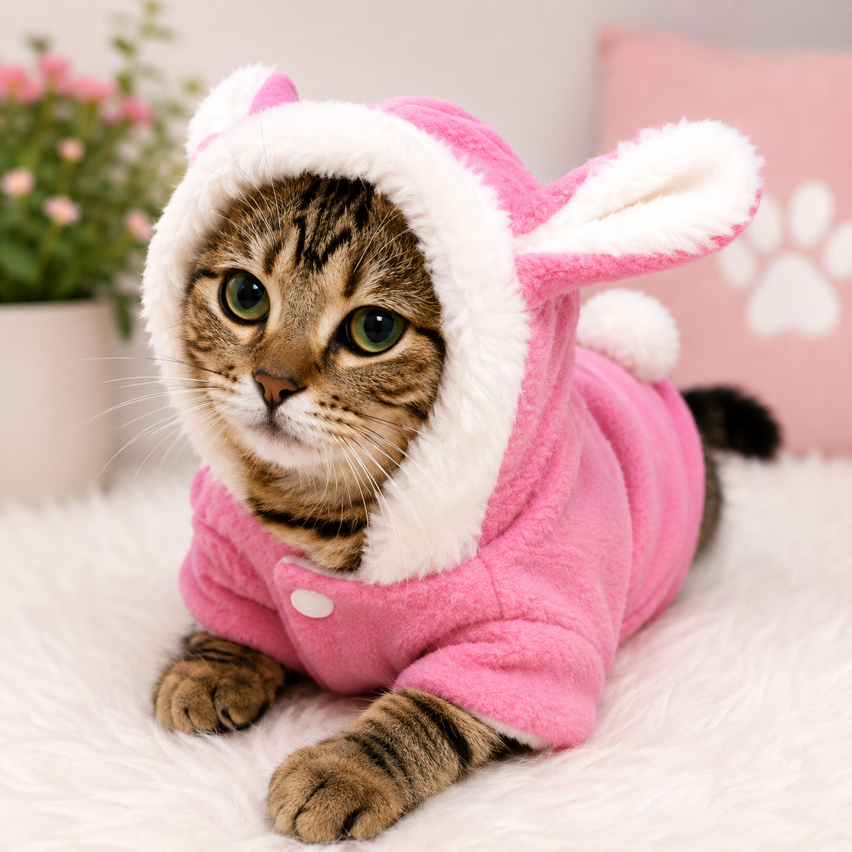 PawJoy Warm Fleece Pet Hoodie for Cats & Dogs