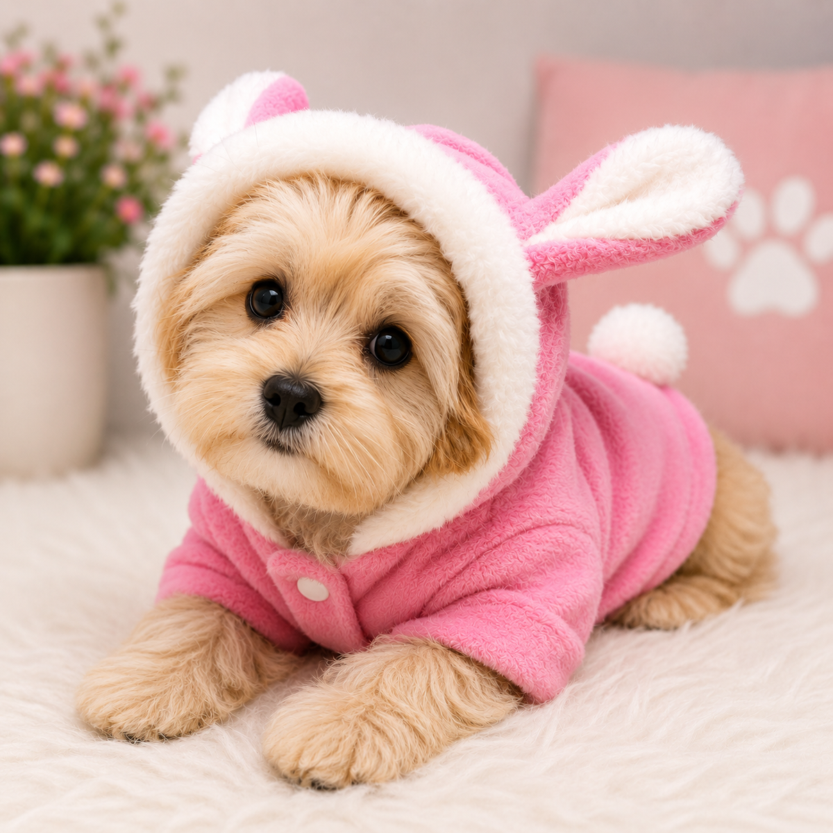 PawJoy Warm Fleece Pet Hoodie for Cats & Dogs