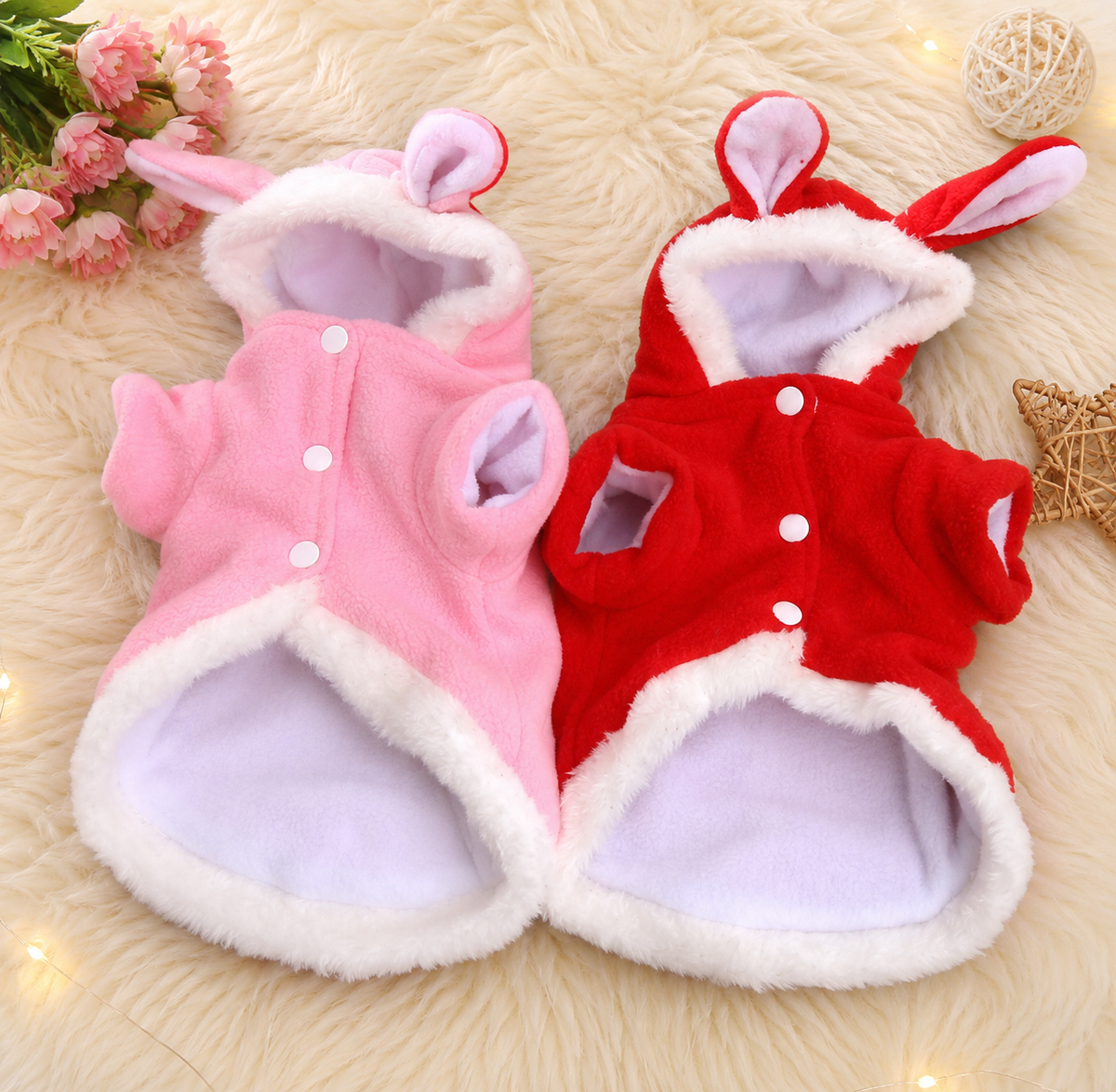 PawJoy Warm Fleece Pet Hoodie for Cats & Dogs